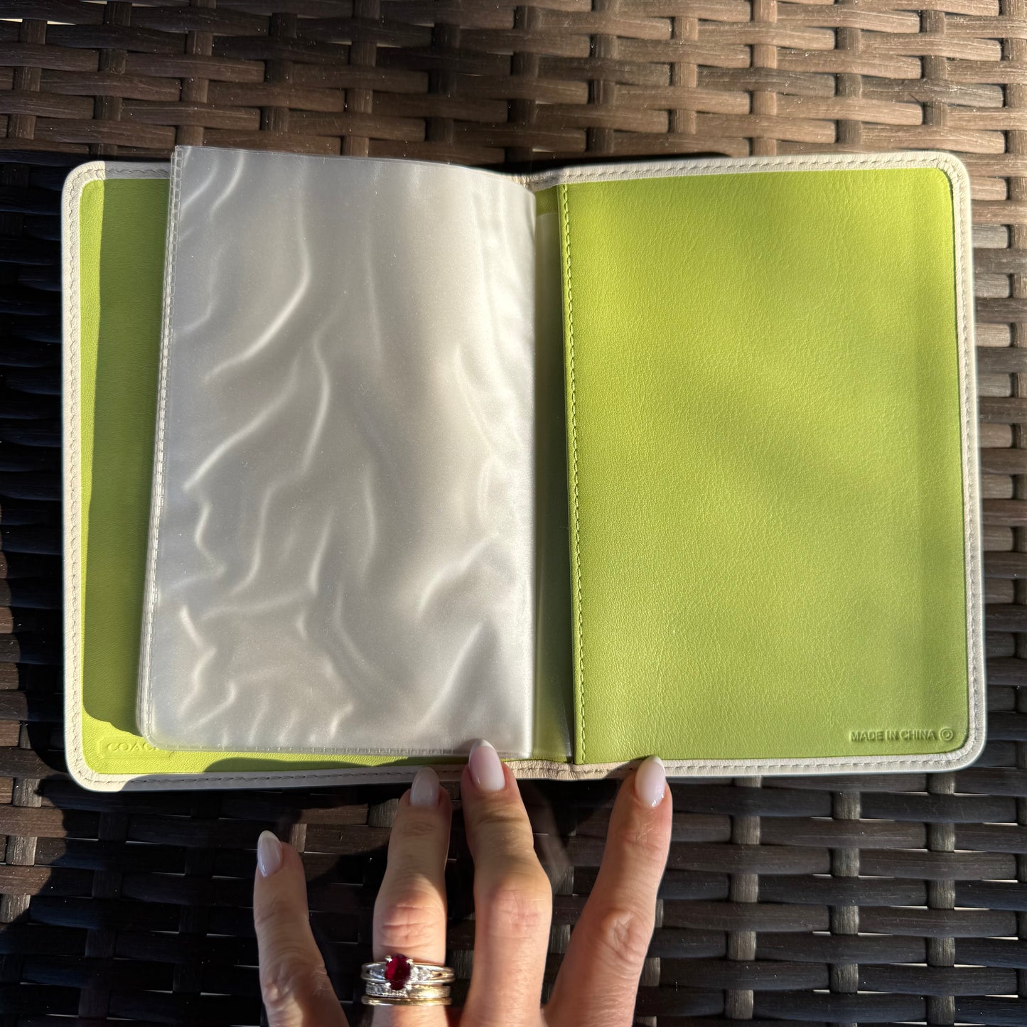 Vintage Coach Y2K Embossed Photo Book in Mint Green