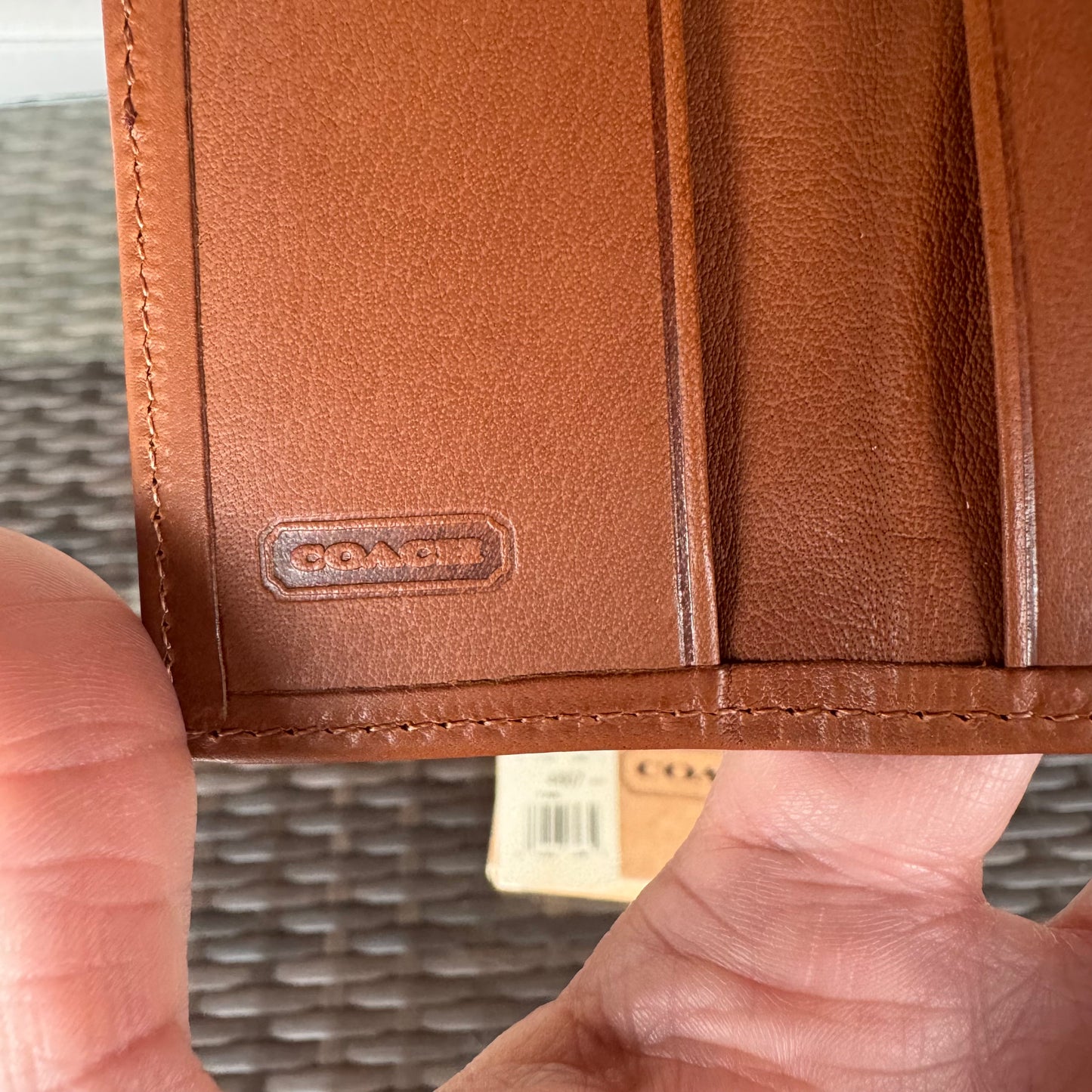 Vintage Coach British Tan Leather Trifold Key Case #4807 NWT