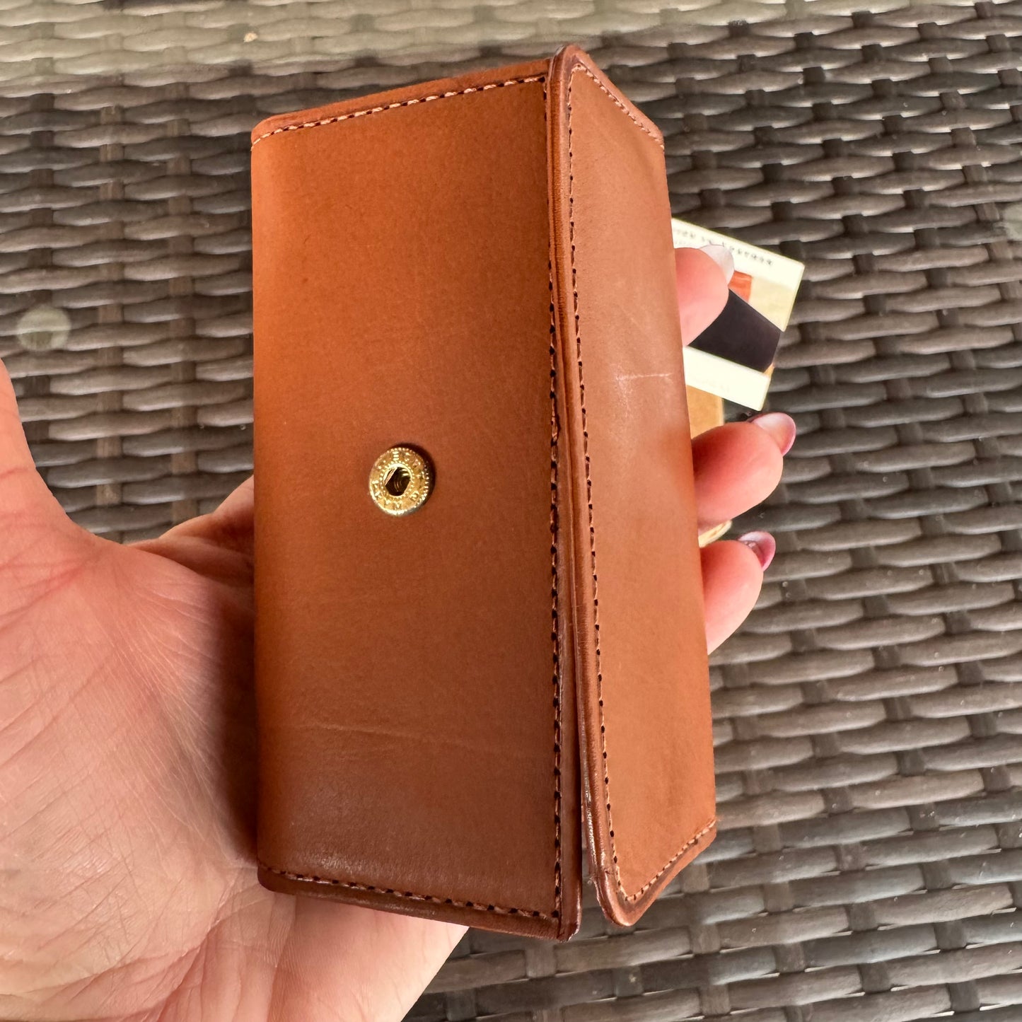 Vintage Coach British Tan Leather Trifold Key Case #4807 NWT