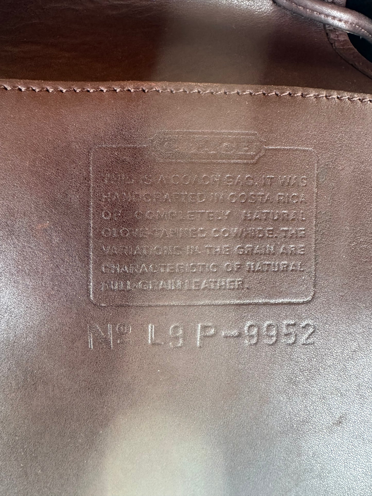 Vintage Coach Mahogany Brown Lulu's Legacy #9952