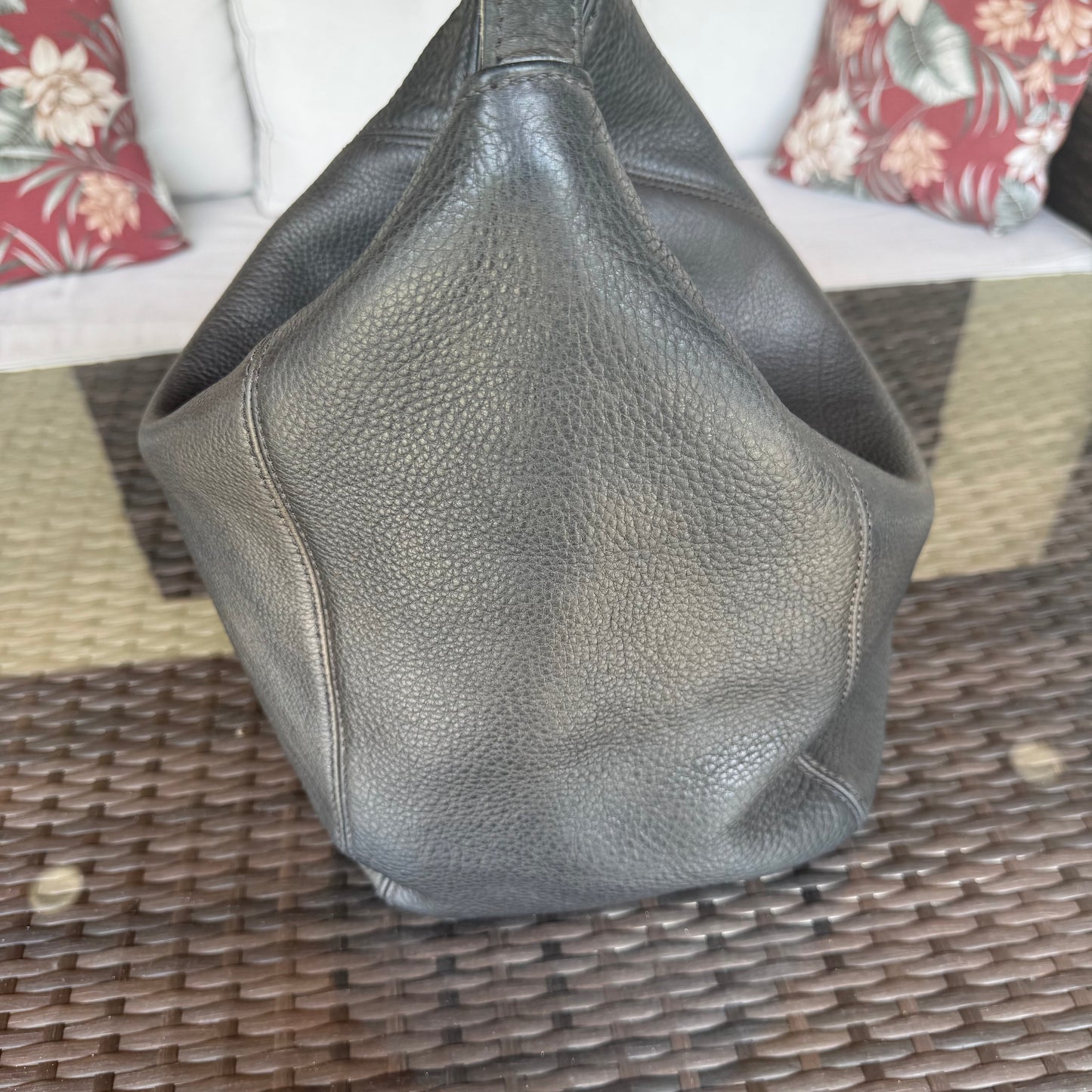 Vintage Coach Black Sonoma #4916 Soft Bucket in Natural Grain