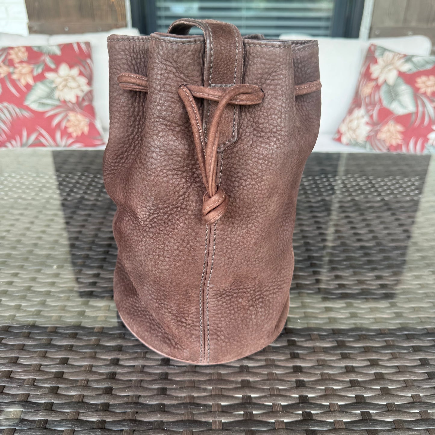 Vintage Coach Bramble Sonoma #4931 Small Drawstring Nubuc