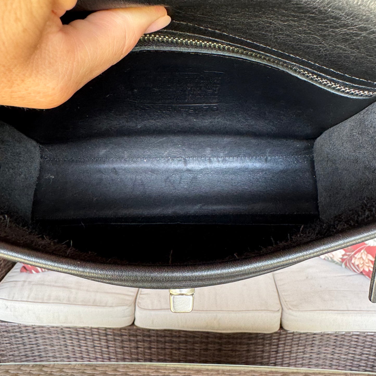 Vintage Coach Black Court Bag #9870 with Silver Nickel Hardware