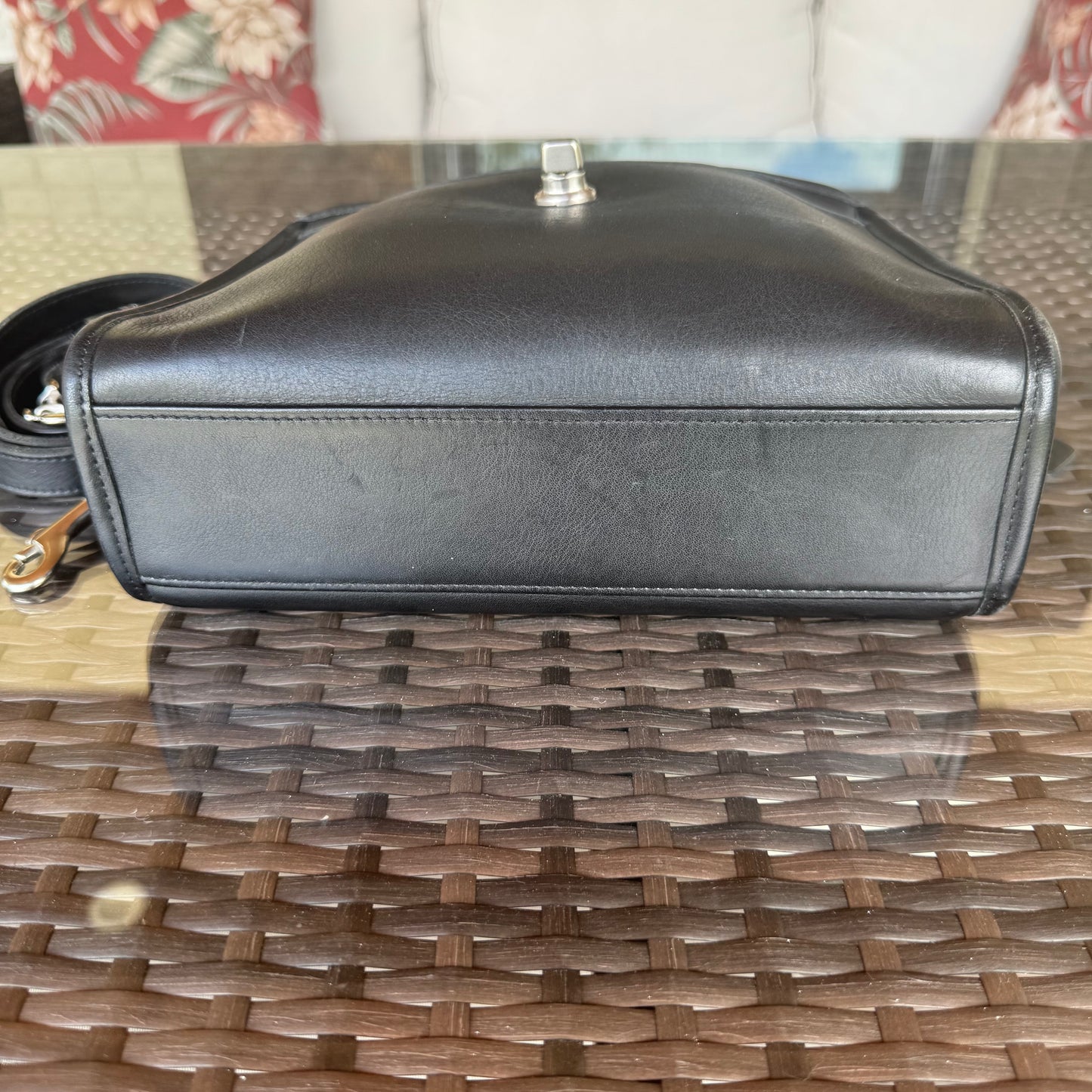 Vintage Coach Black Court Bag #9870 with Silver Nickel Hardware