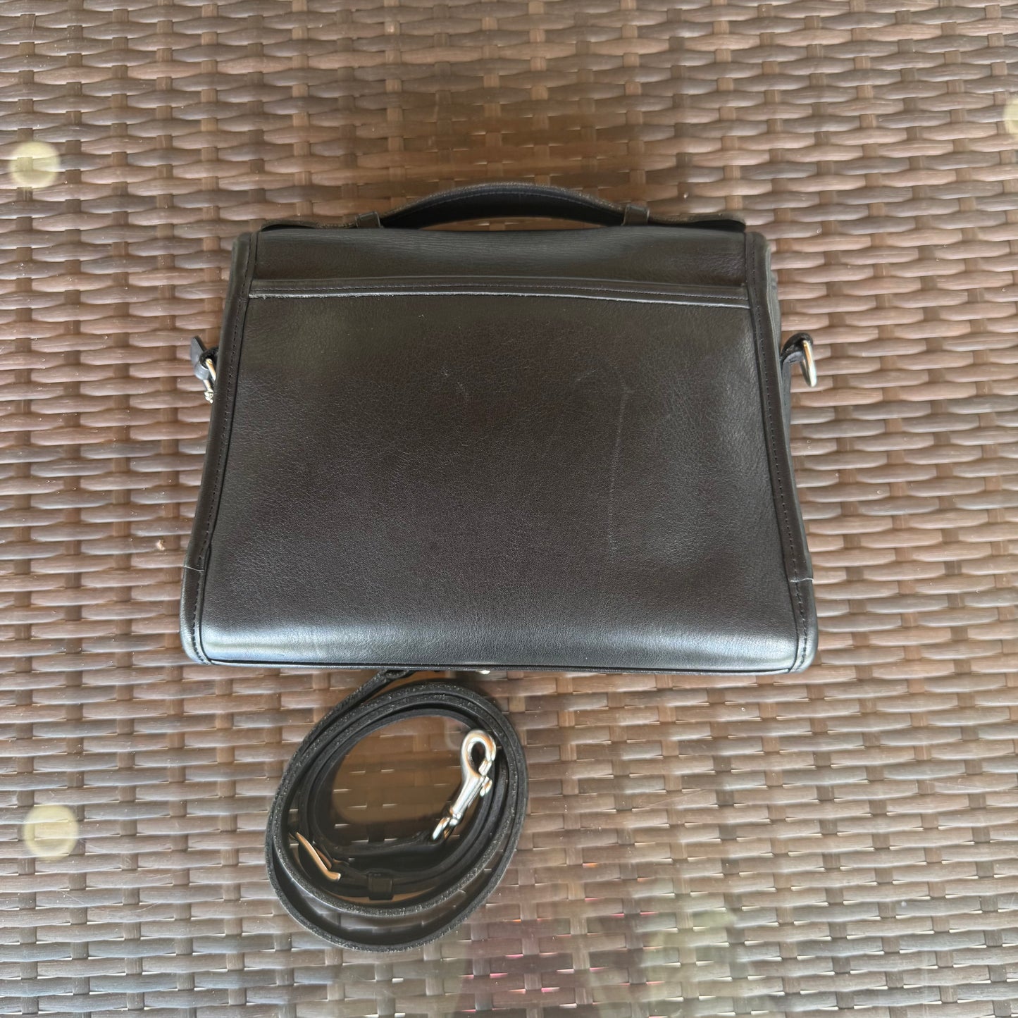 Vintage Coach Black Court Bag #9870 with Silver Nickel Hardware