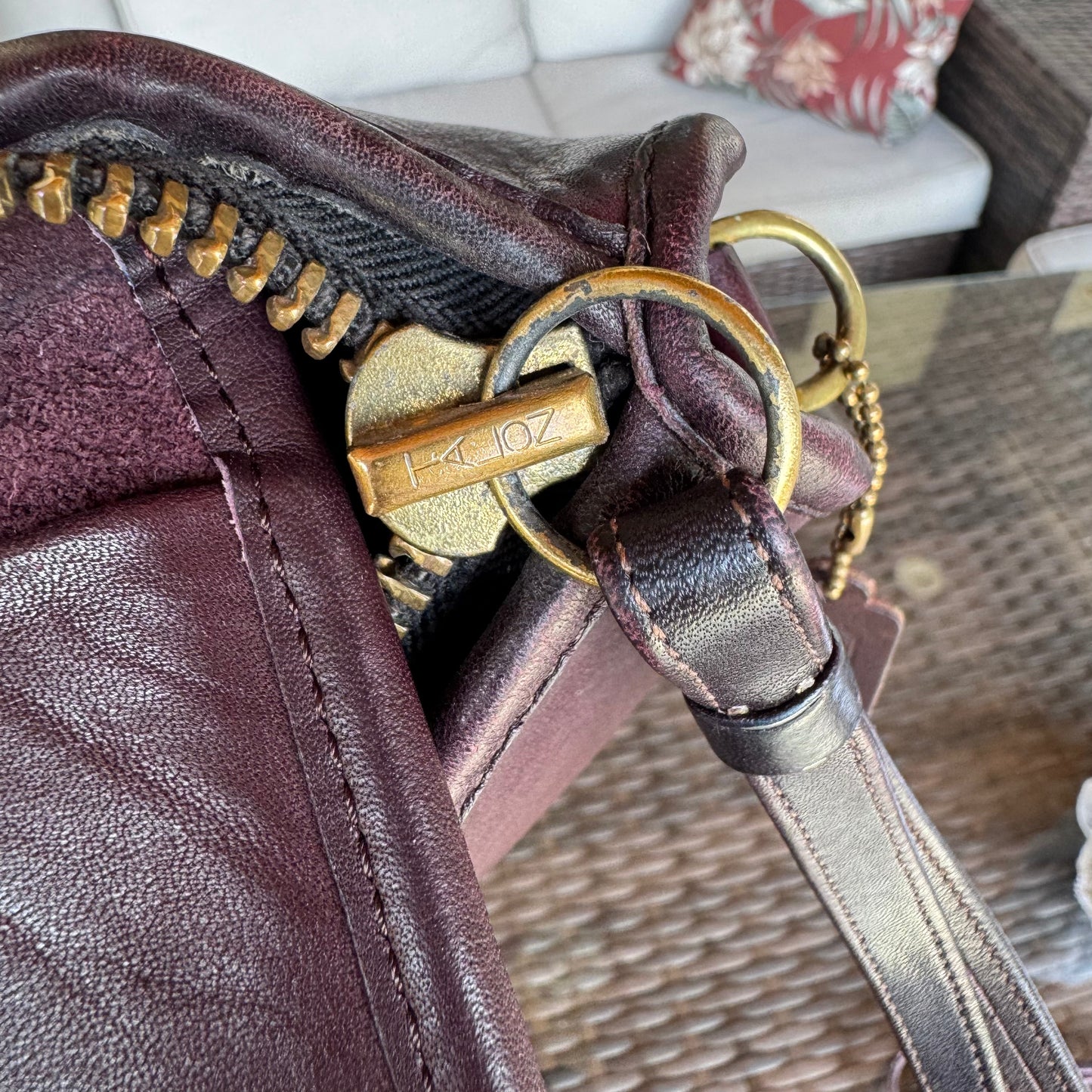 Vintage Coach Burgundy Basic Bag #9455 NYC Made Glue in Registration number