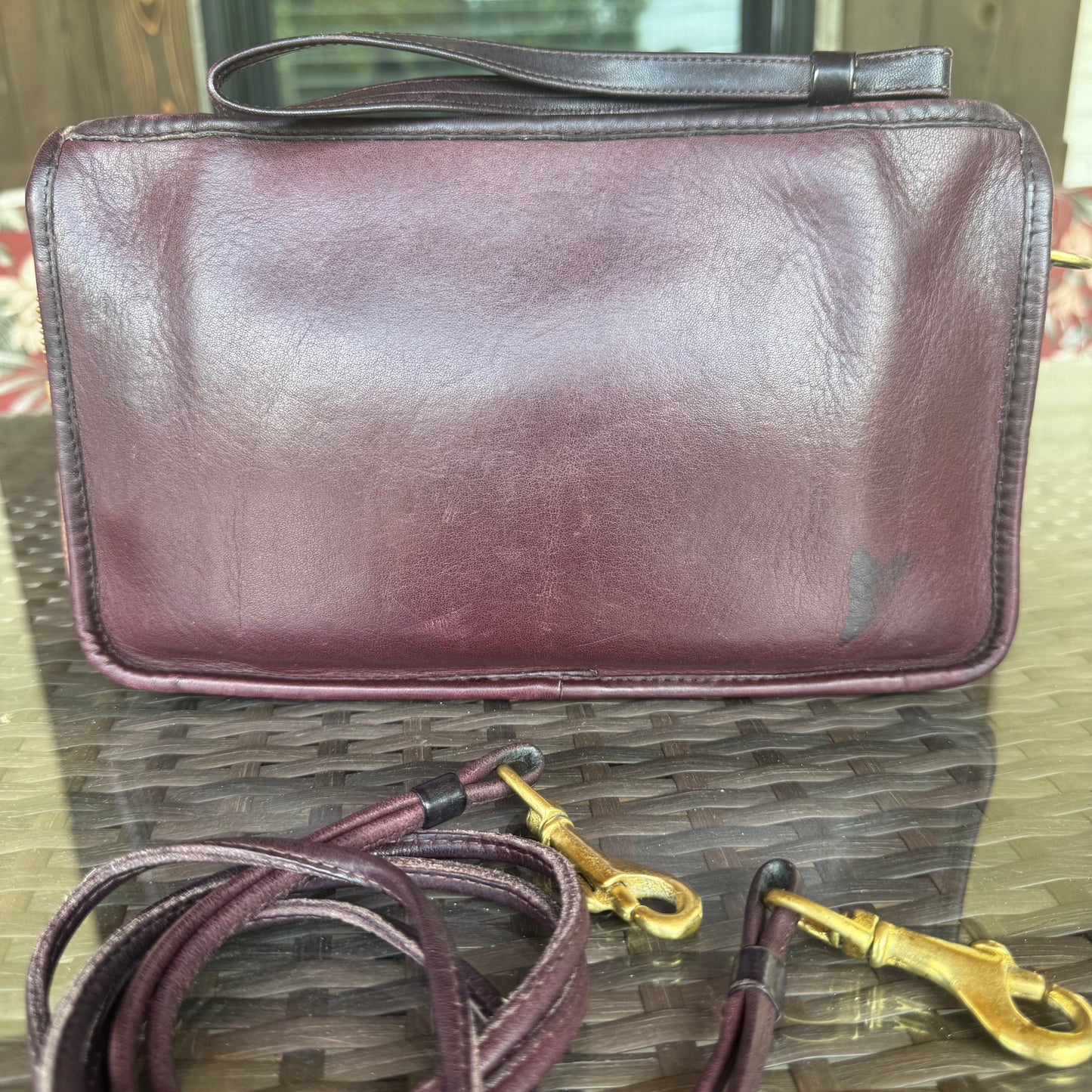 Vintage Coach Burgundy Basic Bag #9455 NYC Made Glue in Registration number