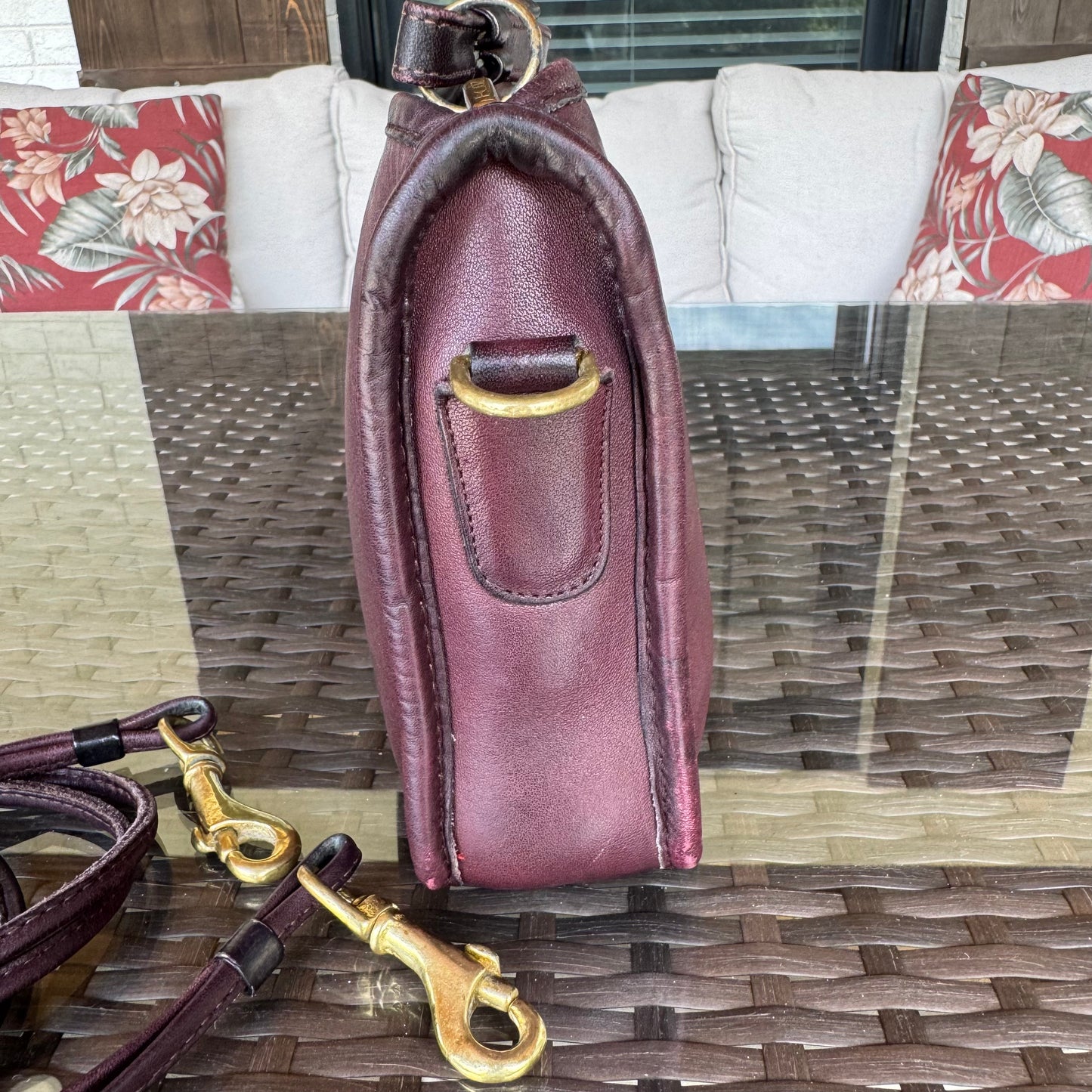 Vintage Coach Burgundy Basic Bag #9455 NYC Made Glue in Registration number