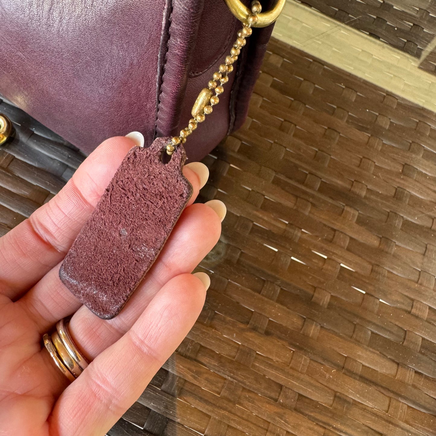 Vintage Coach Burgundy Basic Bag #9455 NYC Made Glue in Registration number