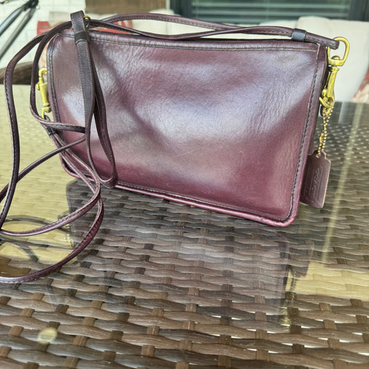 Vintage Coach Burgundy Basic Bag #9455 NYC Made Glue in Registration number