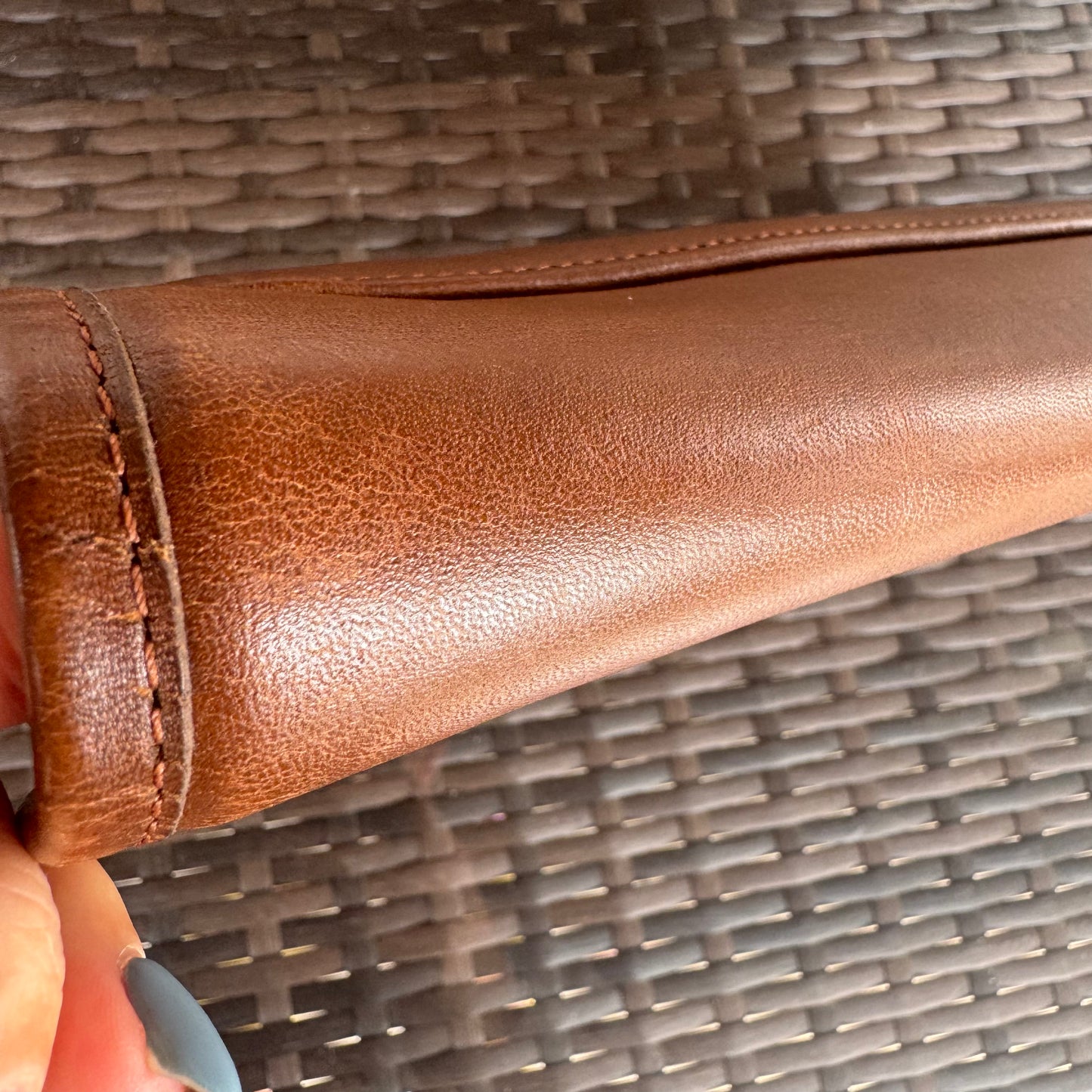 Vintage Coach British Tan Envelope Clutch #9810 made in NYC