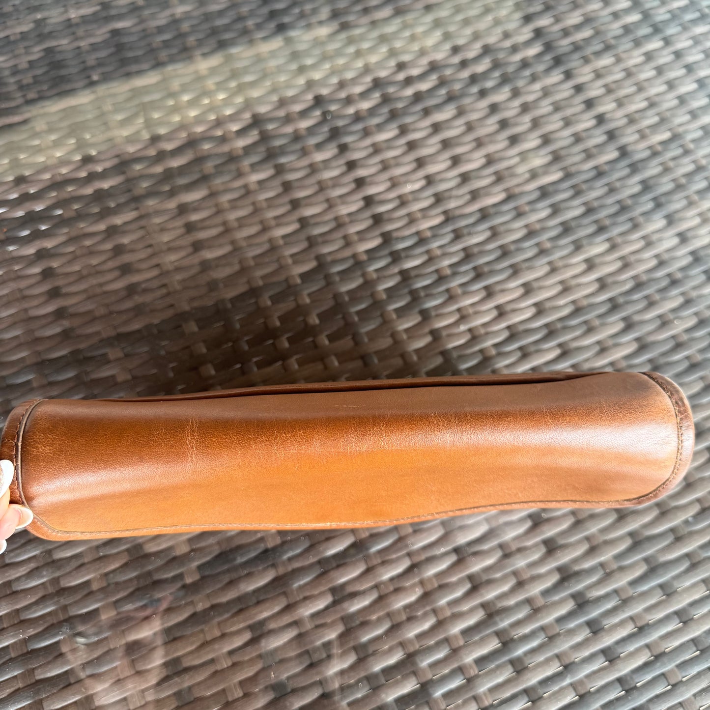 Vintage Coach British Tan Envelope Clutch #9810 made in NYC
