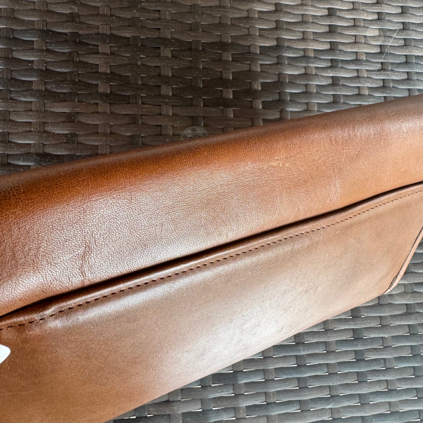 Vintage Coach British Tan Envelope Clutch #9810 made in NYC