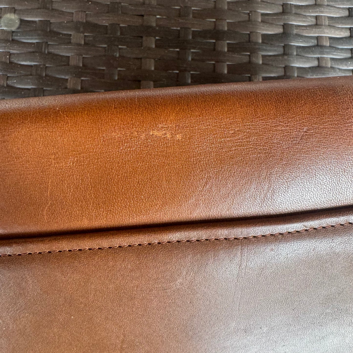 Vintage Coach British Tan Envelope Clutch #9810 made in NYC