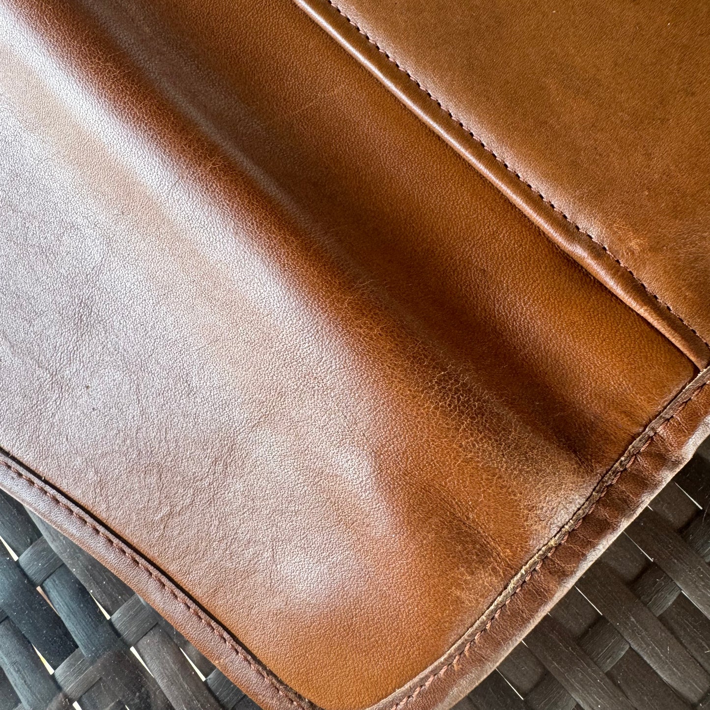 Vintage Coach British Tan Envelope Clutch #9810 made in NYC
