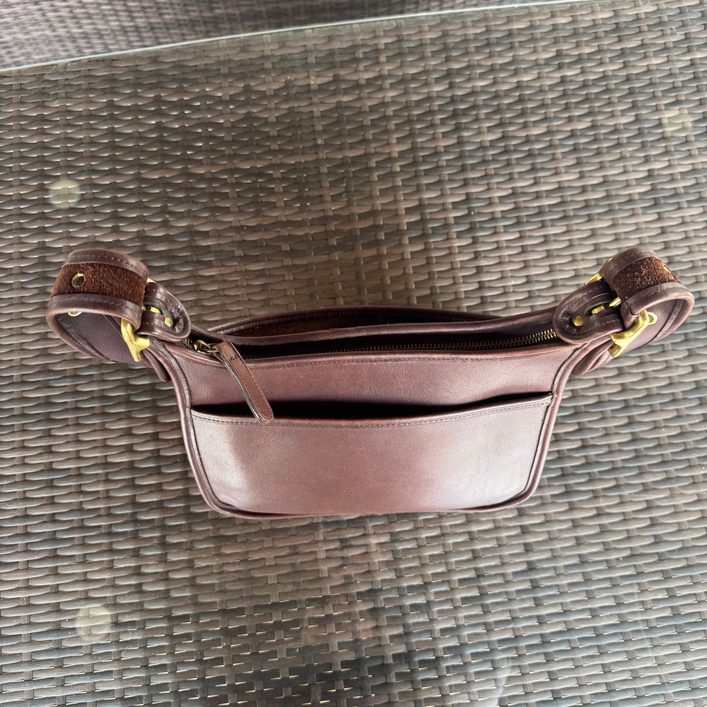 Vintage Coach Dark Brown Mahogany Legacy Zip #9966