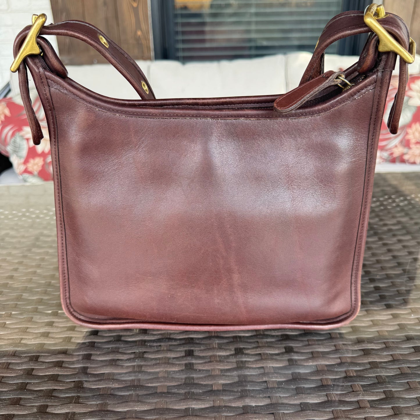 Vintage Coach Dark Brown Mahogany Legacy Zip #9966