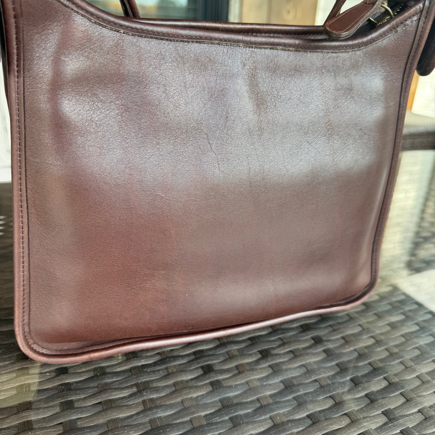 Vintage Coach Dark Brown Mahogany Legacy Zip #9966