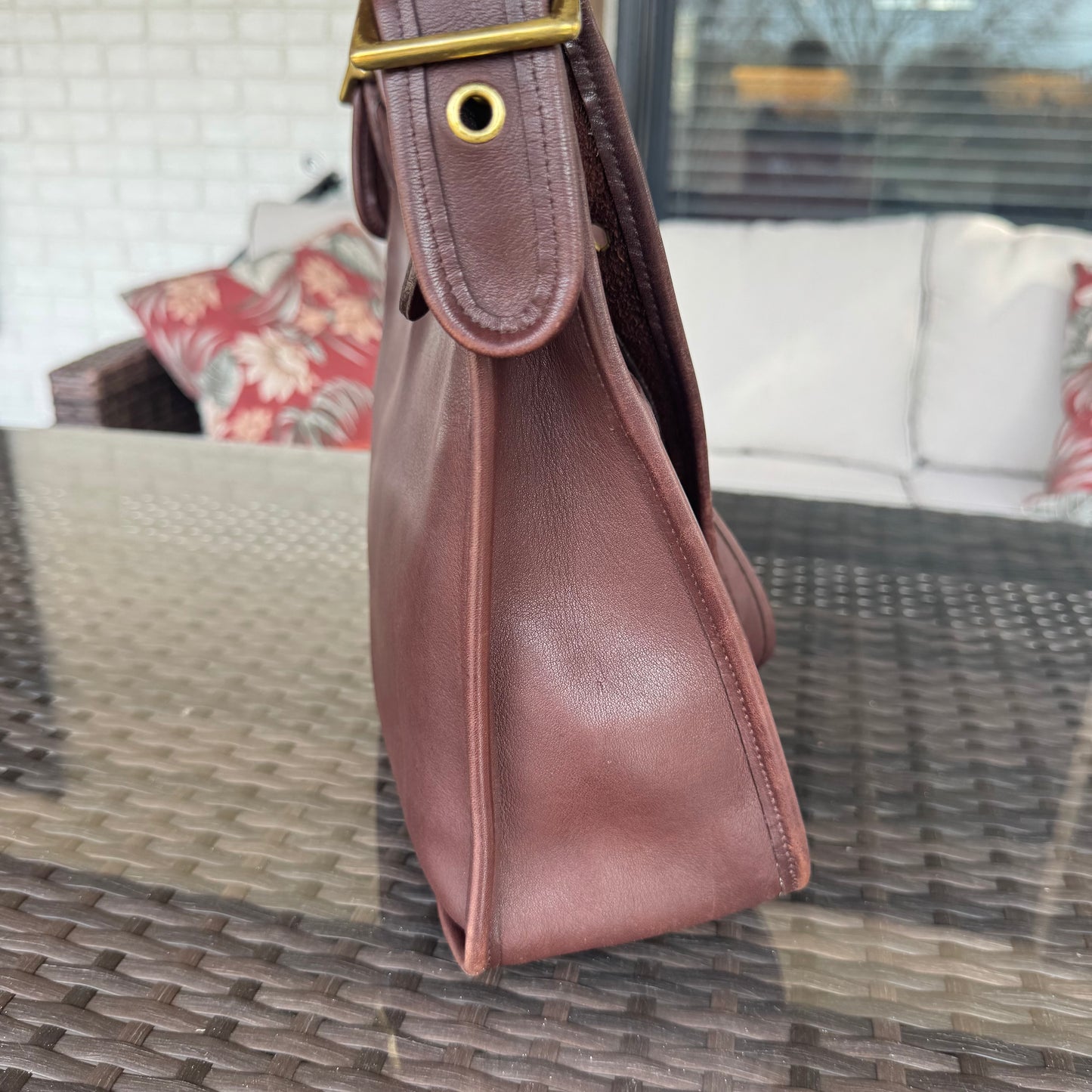 Vintage Coach Dark Brown Mahogany Legacy Zip #9966
