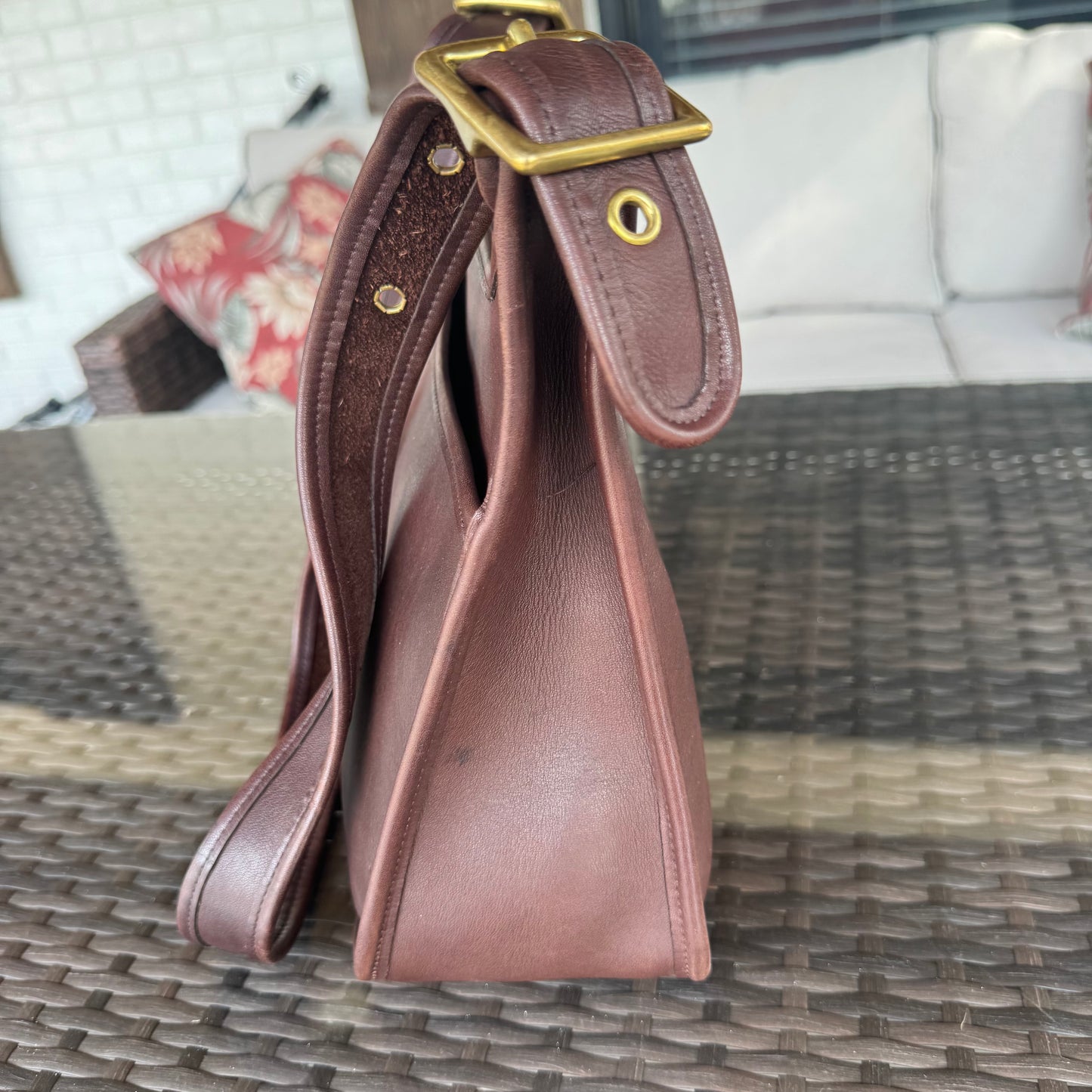 Vintage Coach Dark Brown Mahogany Legacy Zip #9966