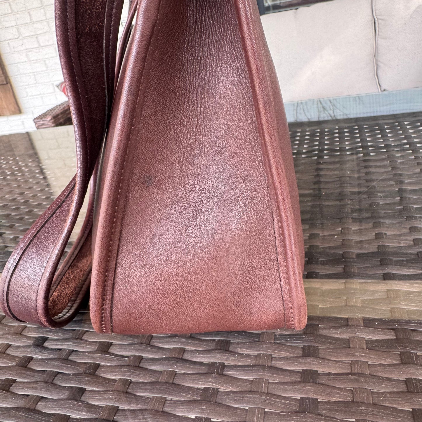 Vintage Coach Dark Brown Mahogany Legacy Zip #9966