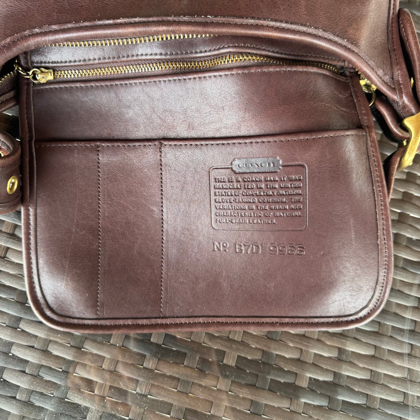 Vintage Coach Dark Brown Mahogany Legacy Zip #9966
