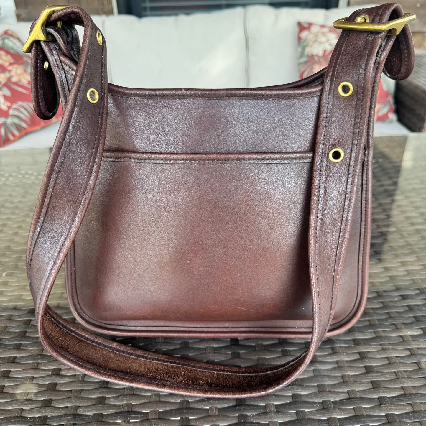 Vintage Coach Dark Brown Mahogany Legacy Zip #9966
