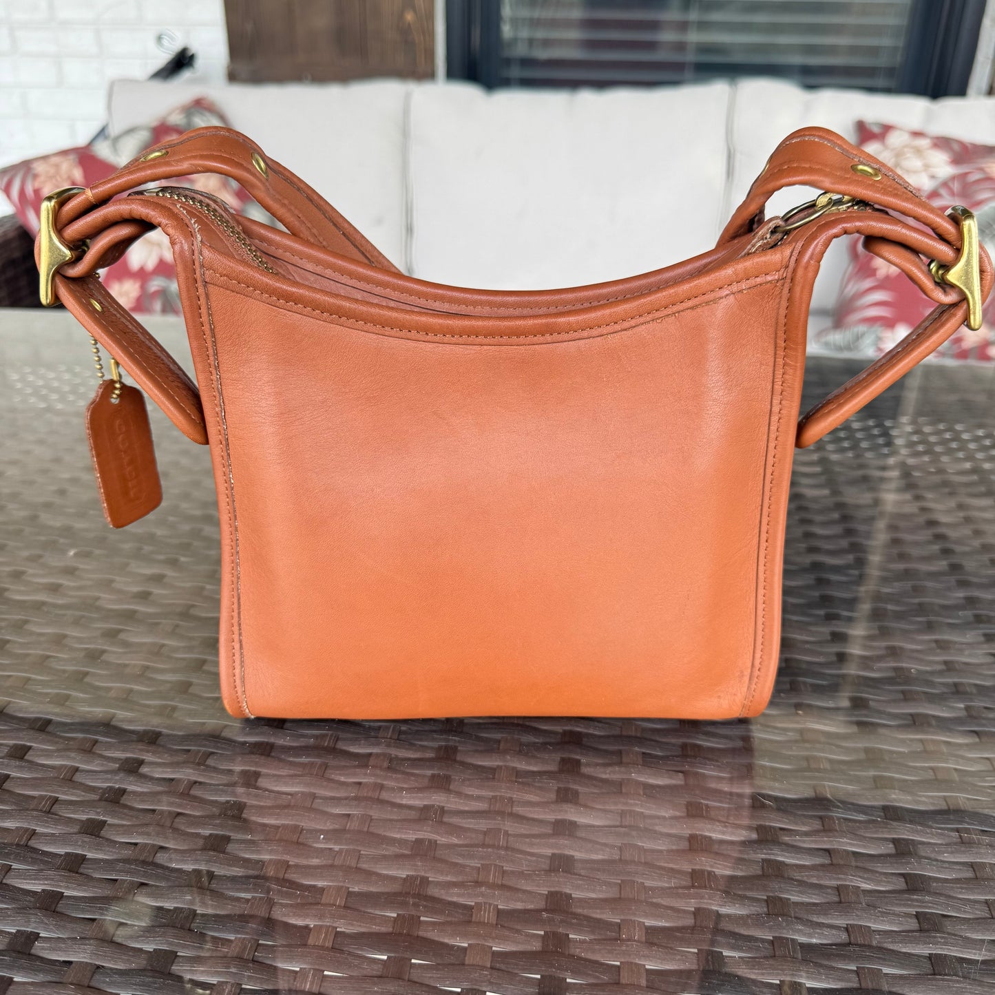 Vintage Coach British Tan Legacy Small Zip #9997