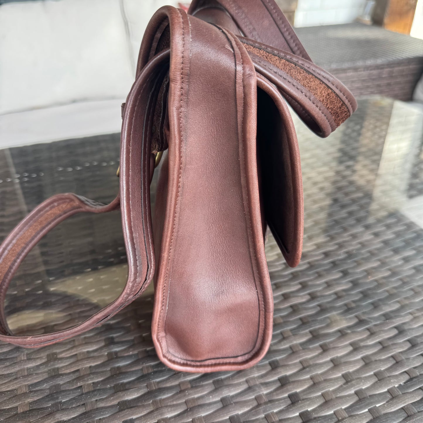 Vintage Coach Dark Brown Mahogany Shelburne Flap #9038