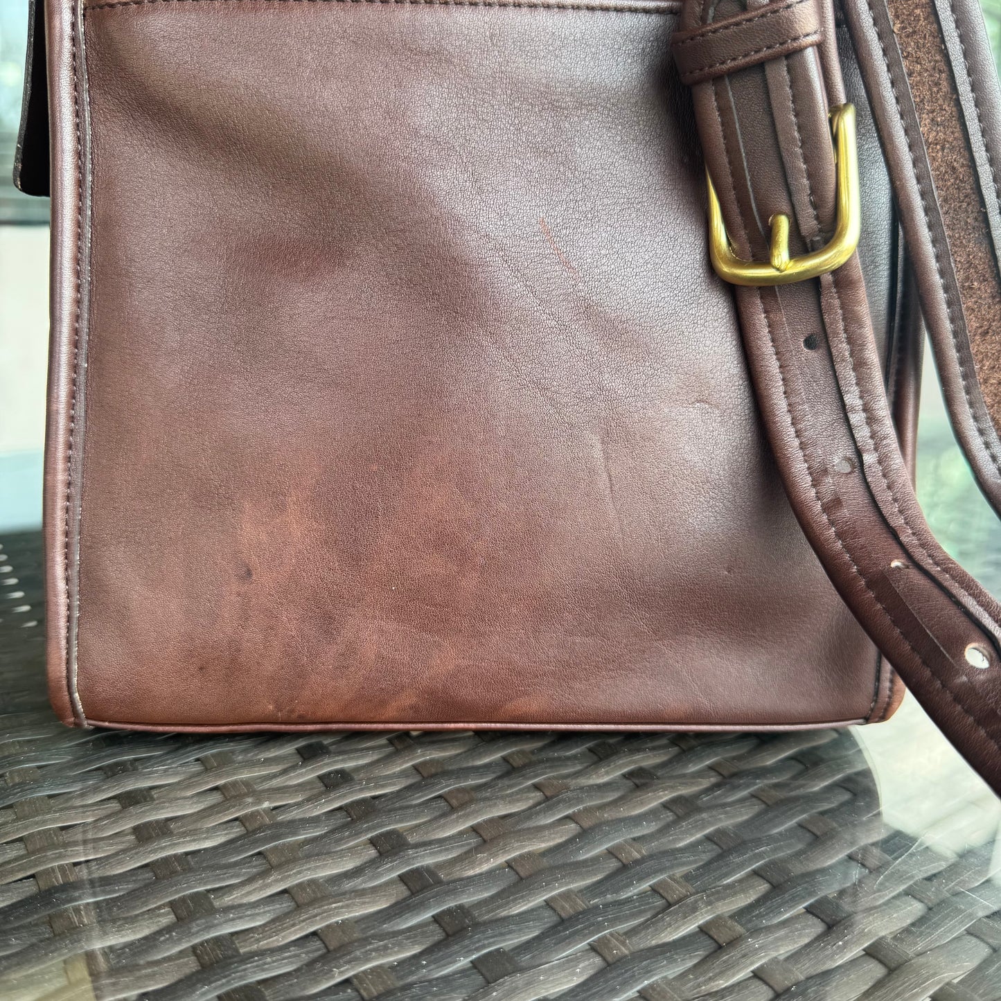 Vintage Coach Dark Brown Mahogany Shelburne Flap #9038
