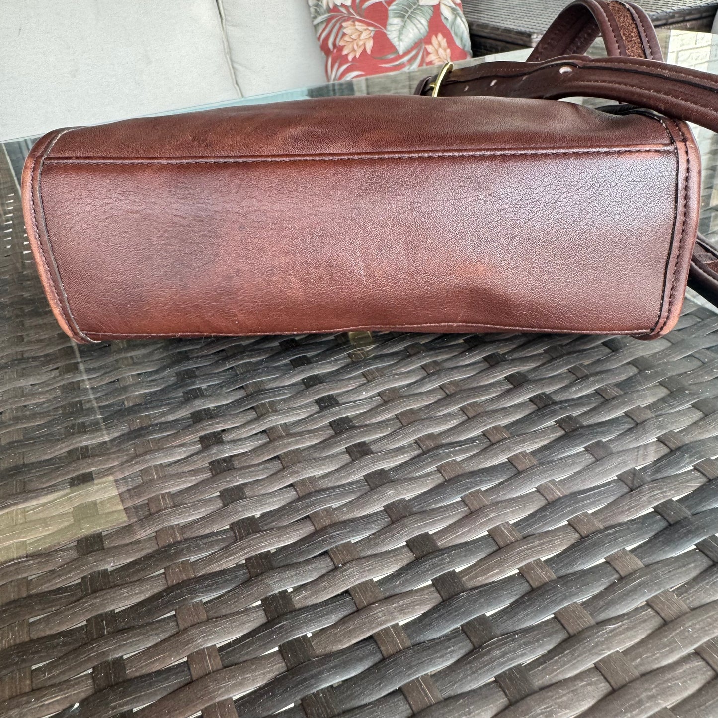 Vintage Coach Dark Brown Mahogany Shelburne Flap #9038
