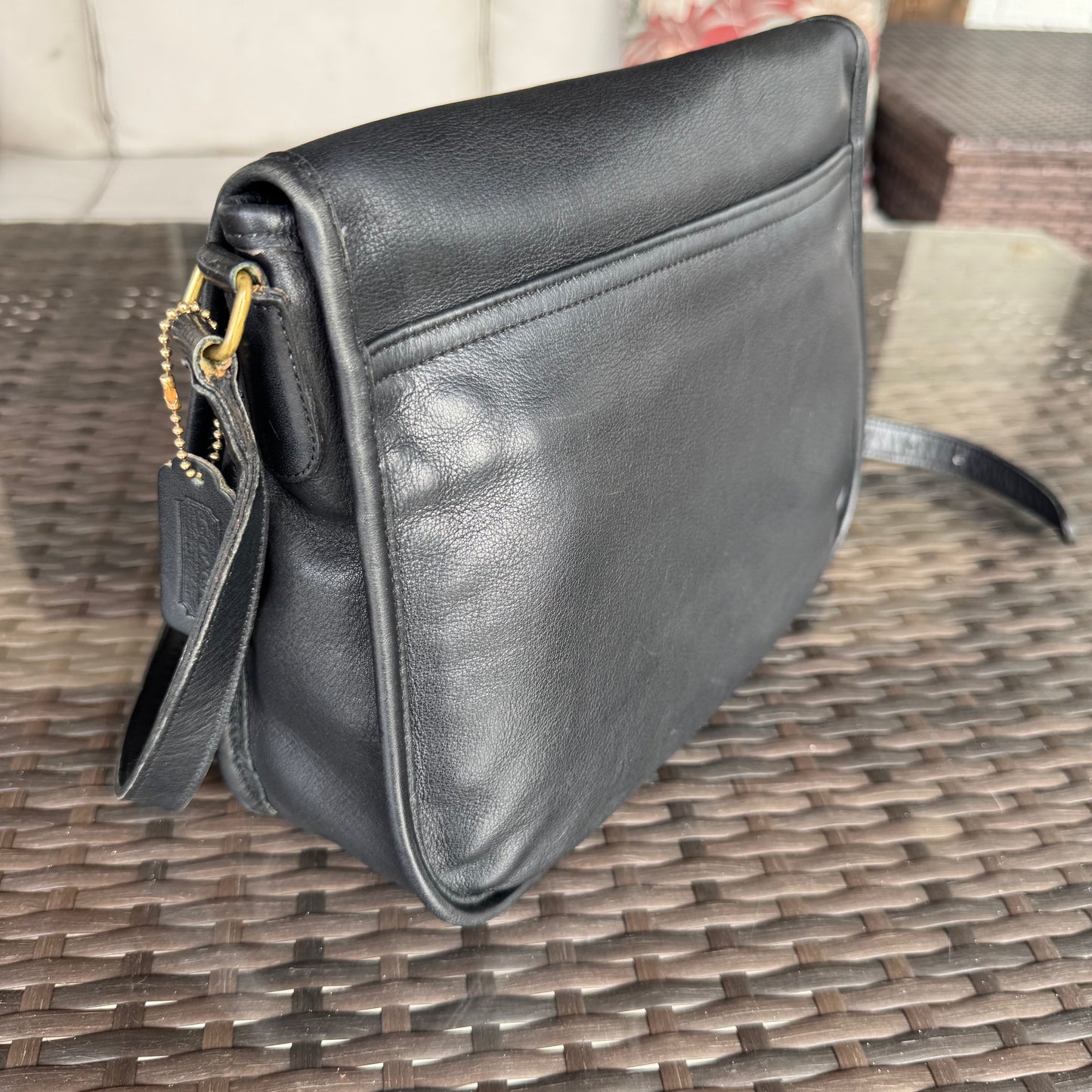 Vintage Coach Black Drawstring Shoulder Bag #4050