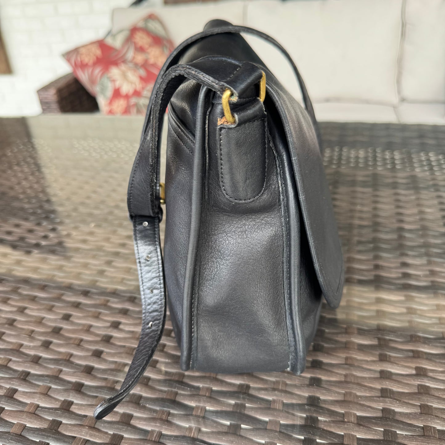 Vintage Coach Black Drawstring Shoulder Bag #4050