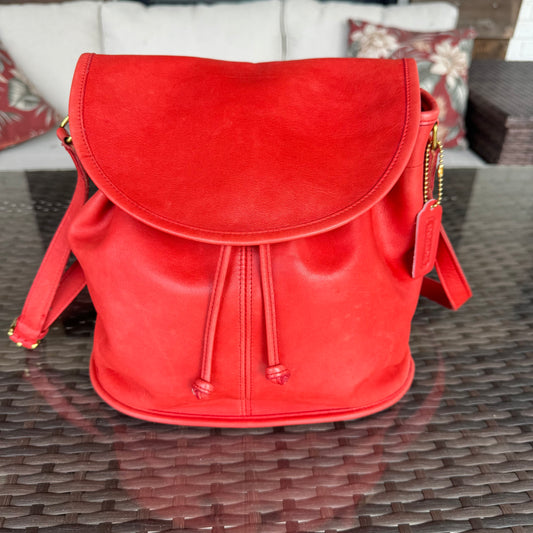 Vintage Coach Coral Red Shoulder Pouch #4025
