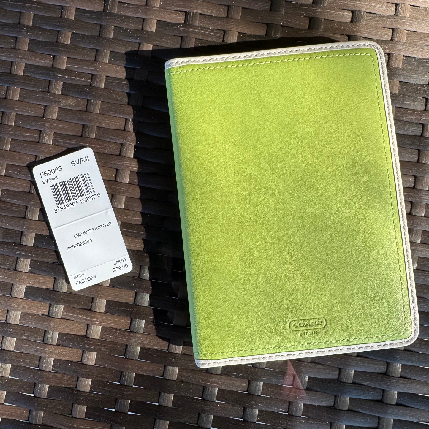 Vintage Coach Y2K Embossed Photo Book in Mint Green
