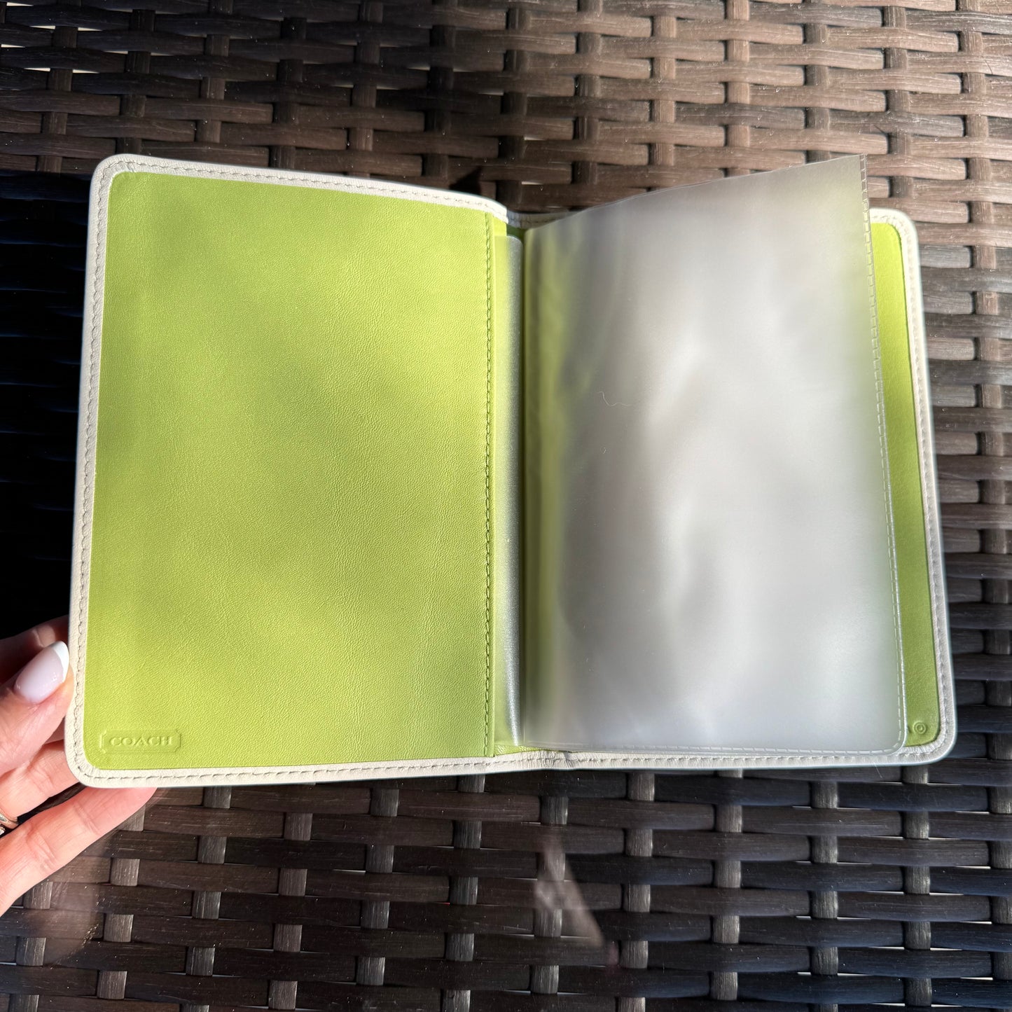Vintage Coach Y2K Embossed Photo Book in Mint Green