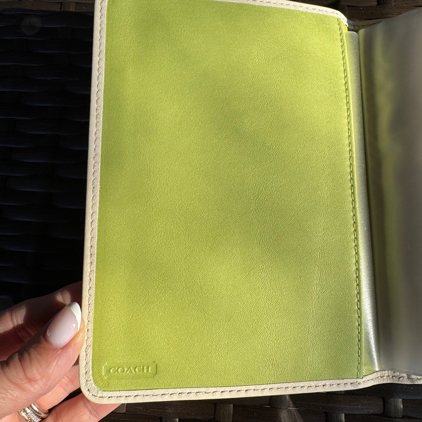 Vintage Coach Y2K Embossed Photo Book in Mint Green