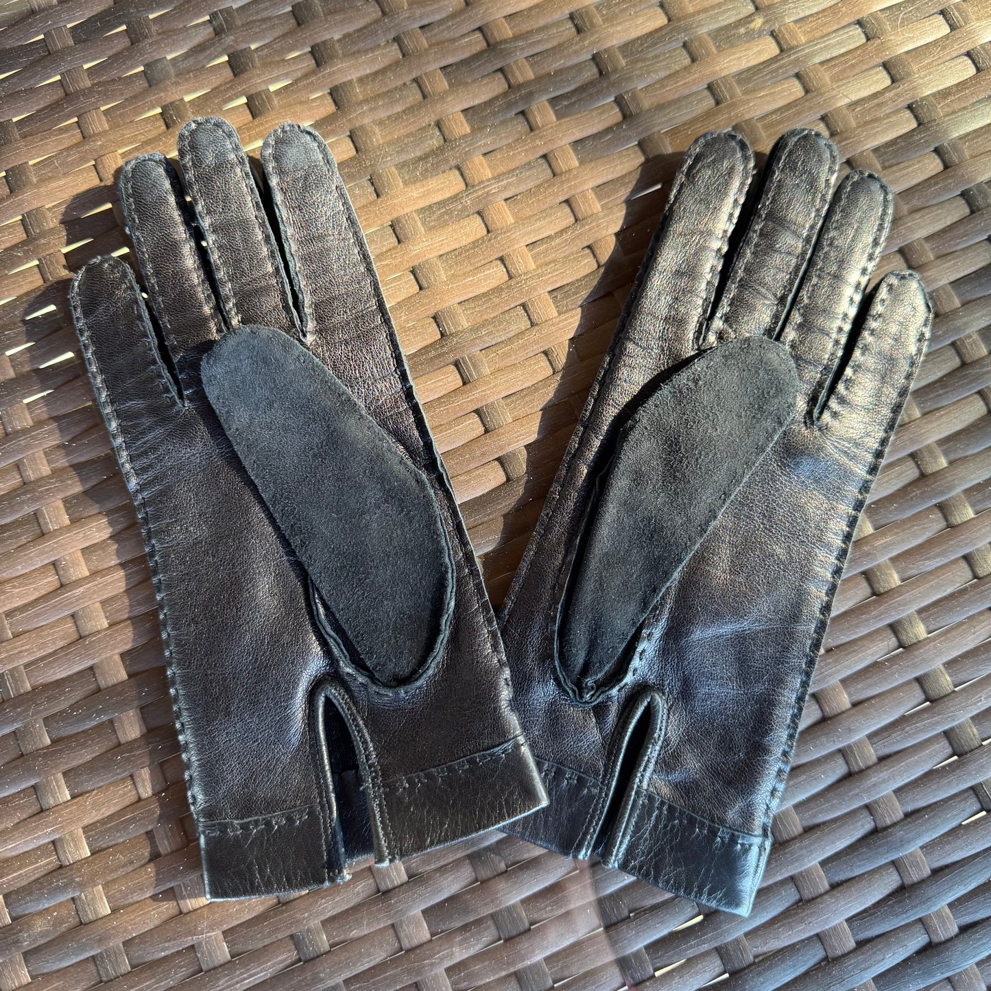 Vintage Coach Leather Suede Calfskin Silk Lined Gloves Small