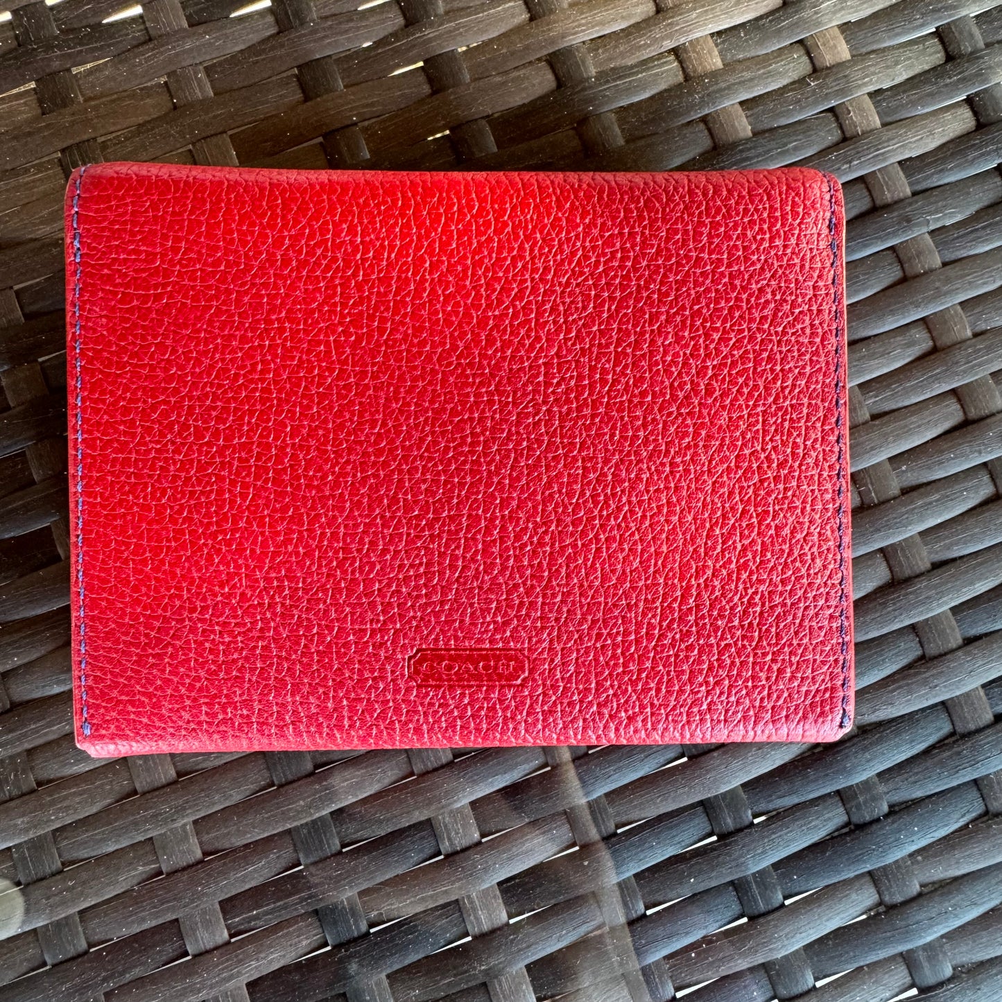 Vintage Coach Red and Blue Playing Card Deck Holder