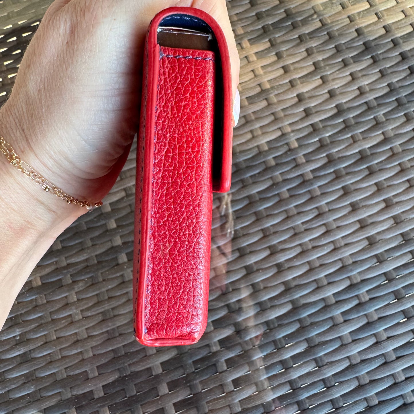Vintage Coach Red and Blue Playing Card Deck Holder