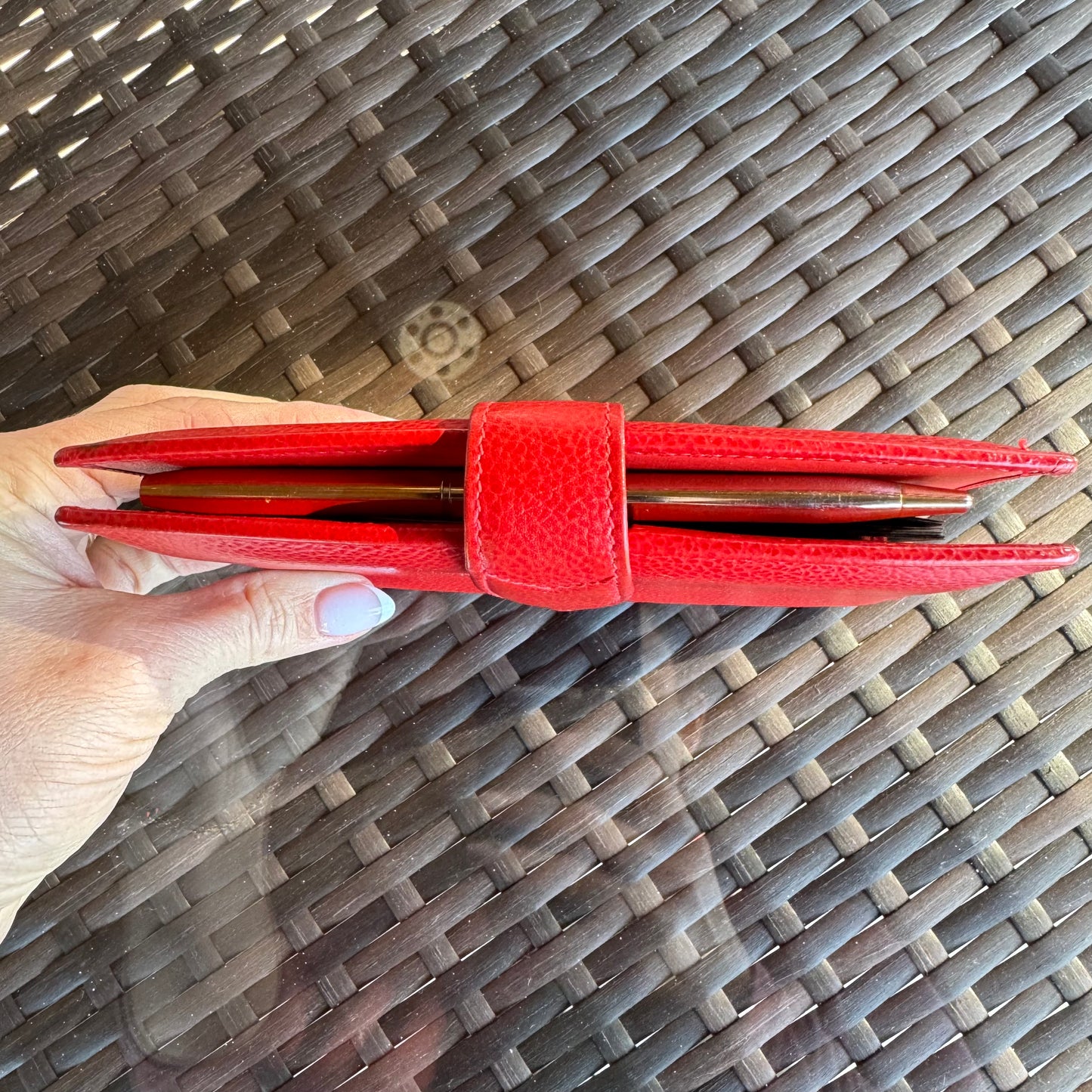 Vintage Coach Scarlet Red Madison Pocket Organizer #4489