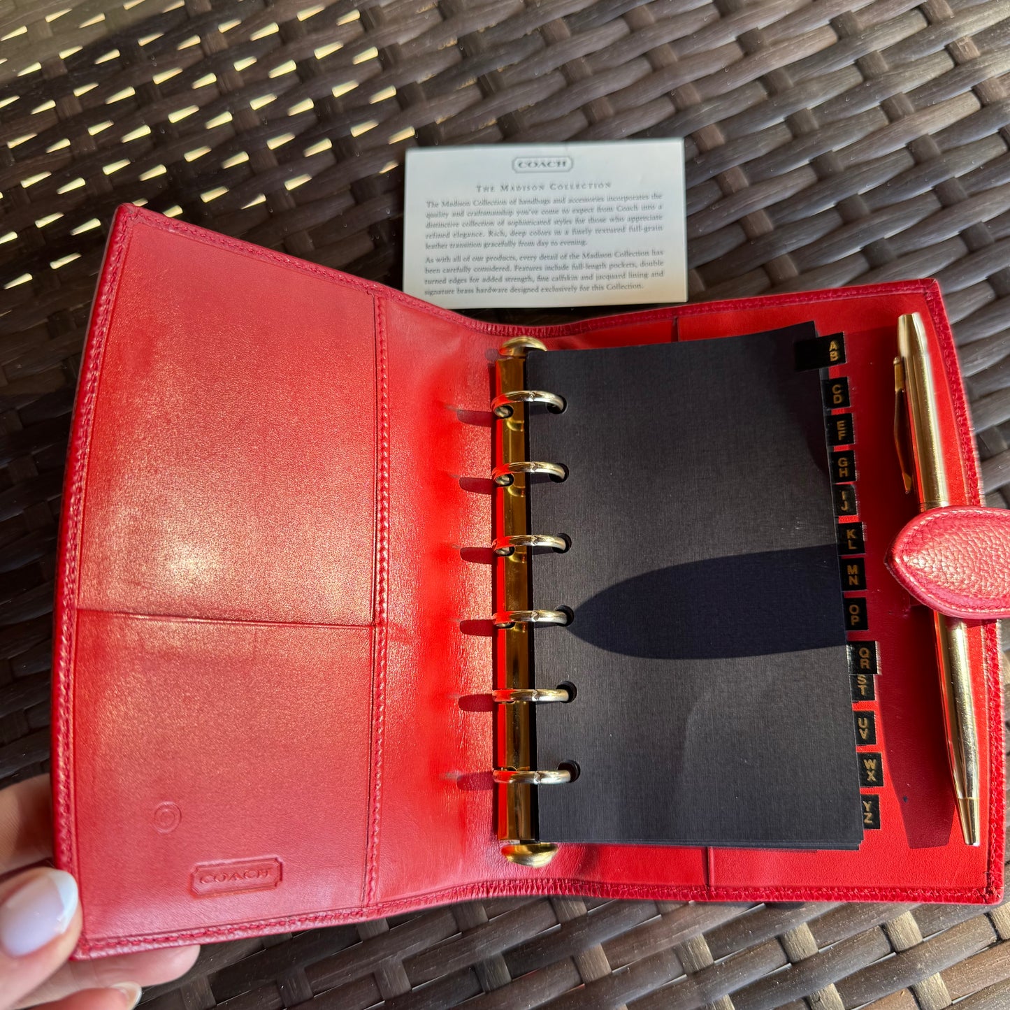 Vintage Coach Scarlet Red Madison Pocket Organizer #4489