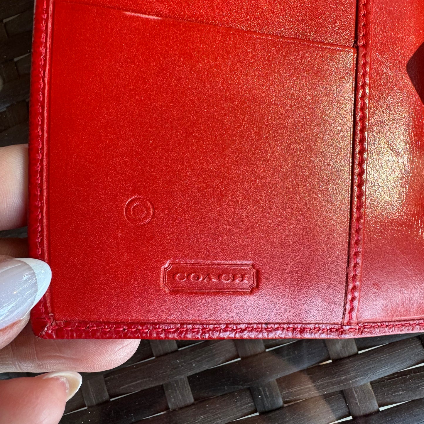 Vintage Coach Scarlet Red Madison Pocket Organizer #4489