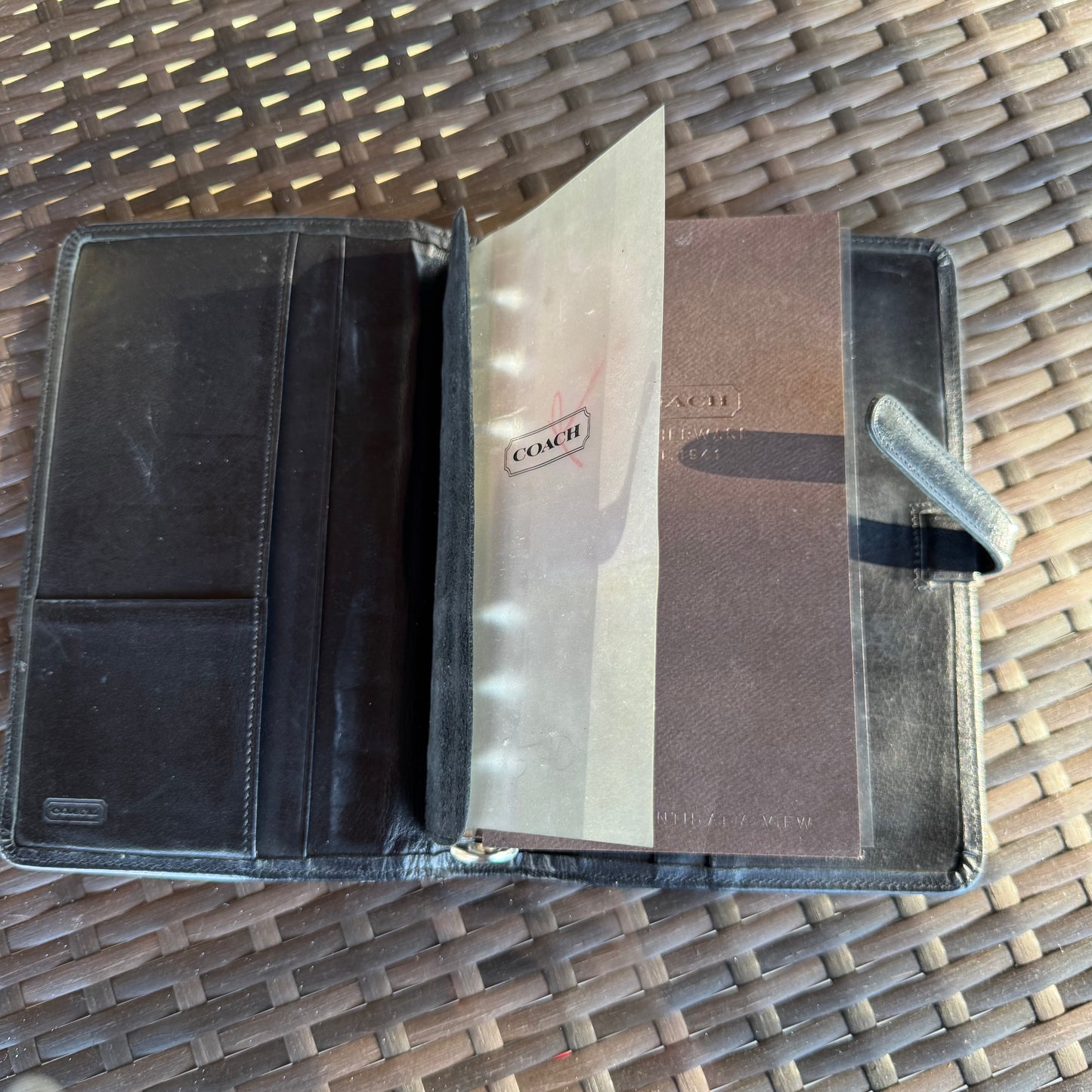 Vintage Coach Black Organizer #7715