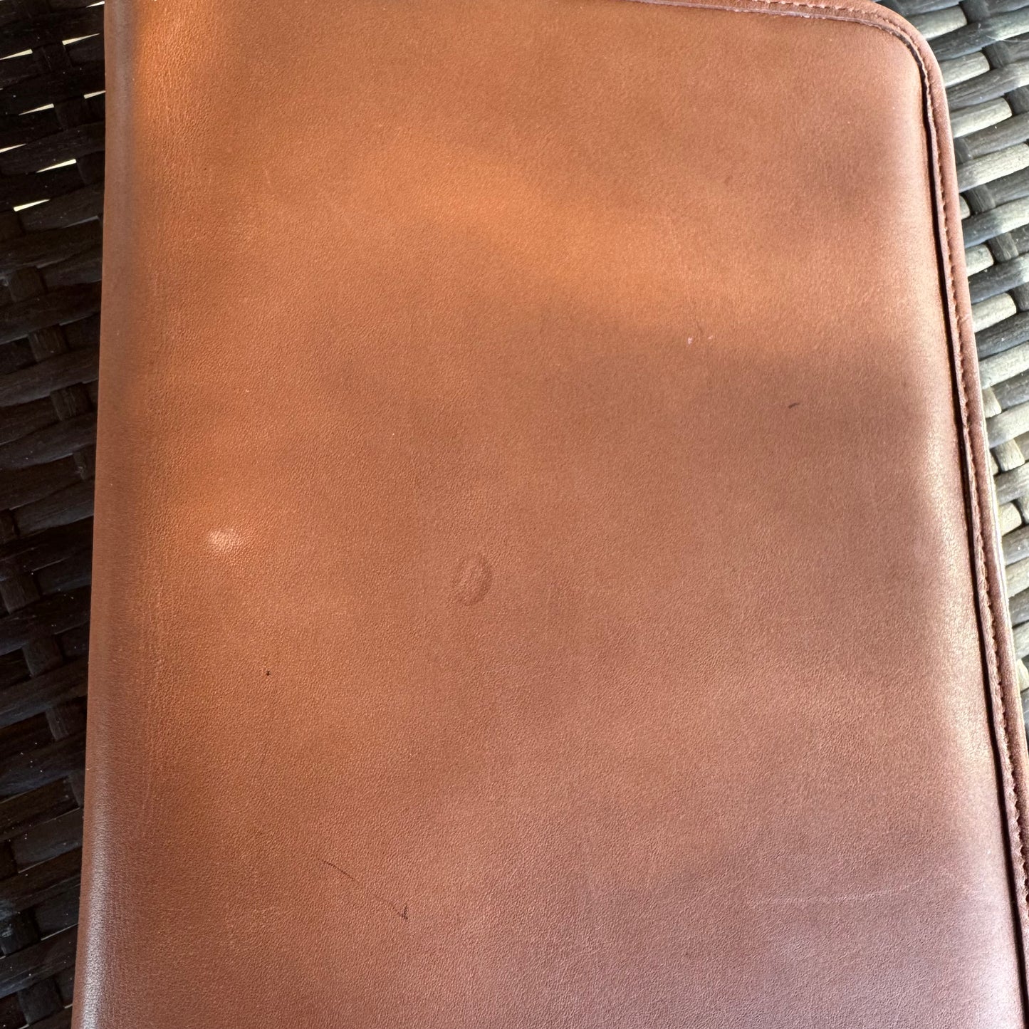 Vintage Coach British Tan Zip Around Organizer Large Planner #5223