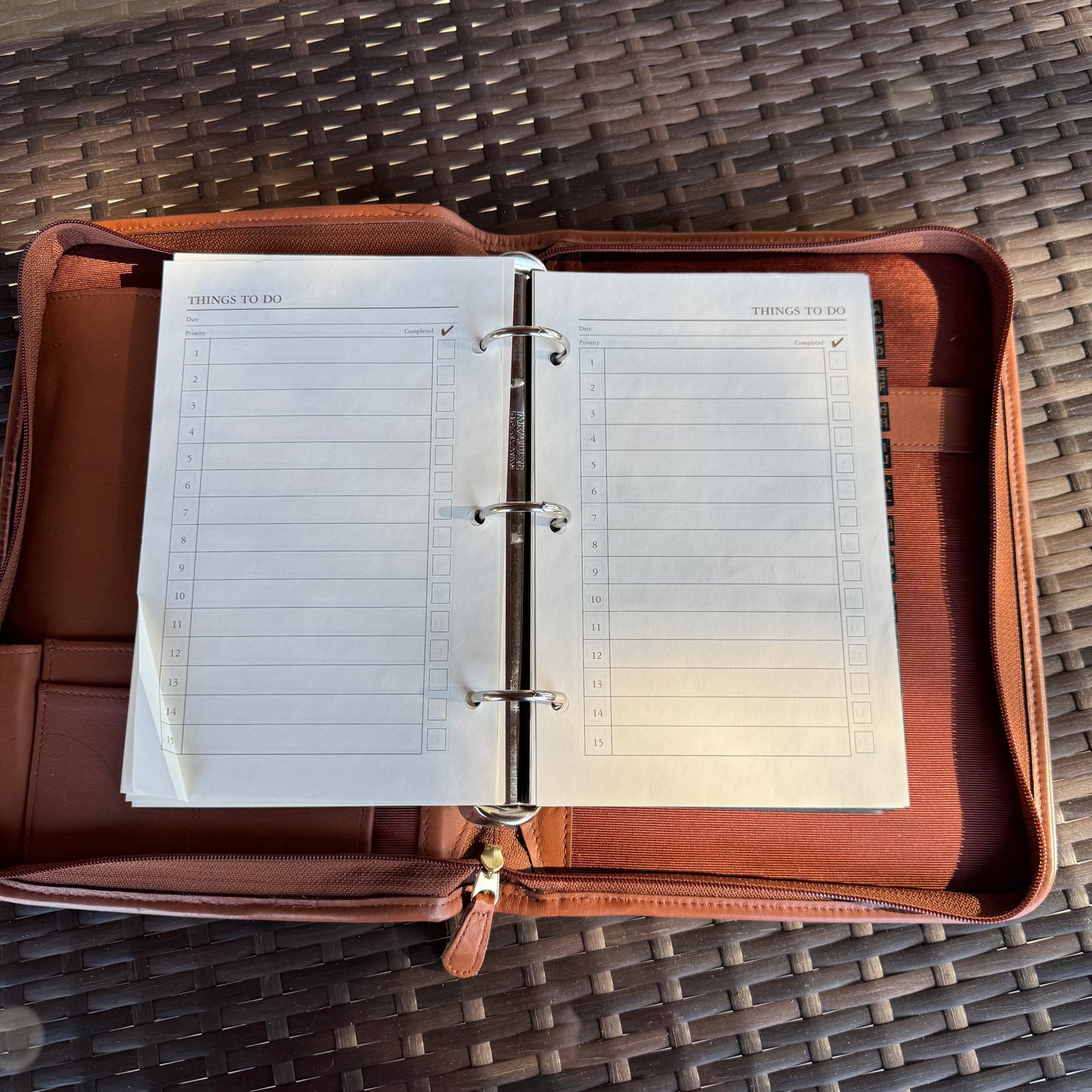 Vintage Coach British Tan Zip Around Organizer Large Planner #5223