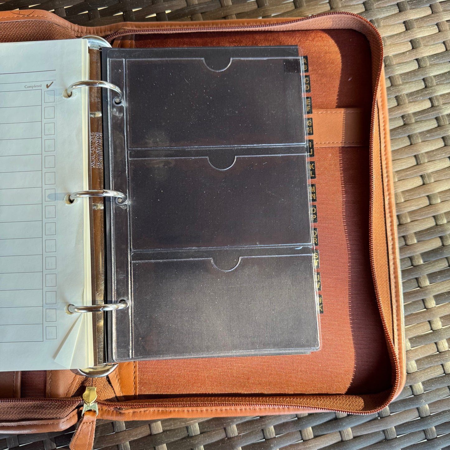 Vintage Coach British Tan Zip Around Organizer Large Planner #5223