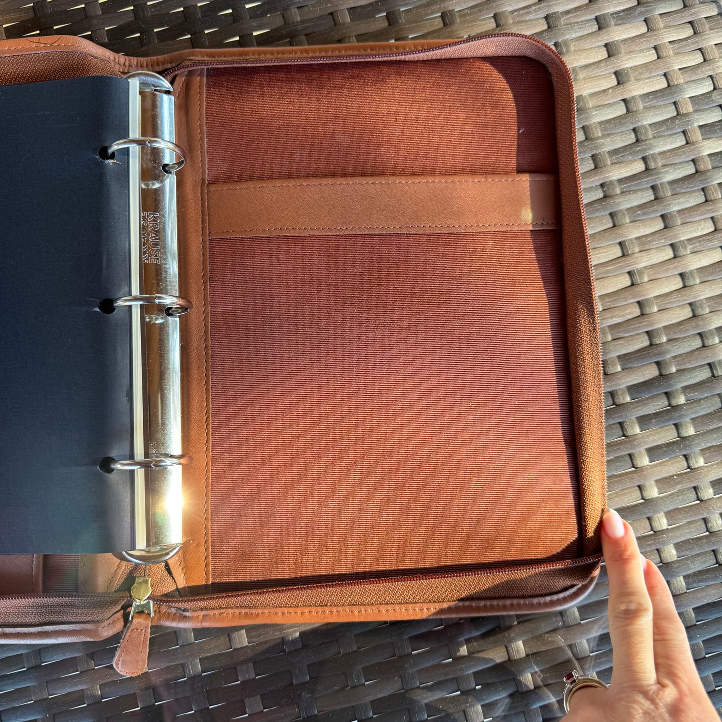 Vintage Coach British Tan Zip Around Organizer Large Planner #5223